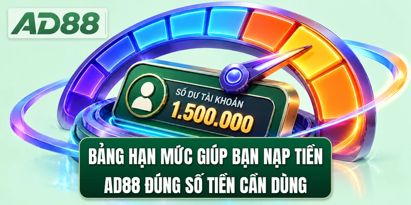 Bảng hạn mức giúp bạn nạp tiền AD88 đúng số tiền cần dùng