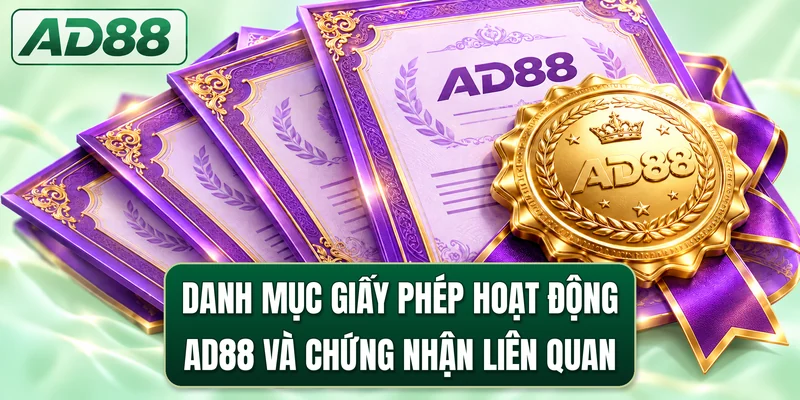 Danh mục giấy phép hoạt động AD88 và chứng nhận liên quan