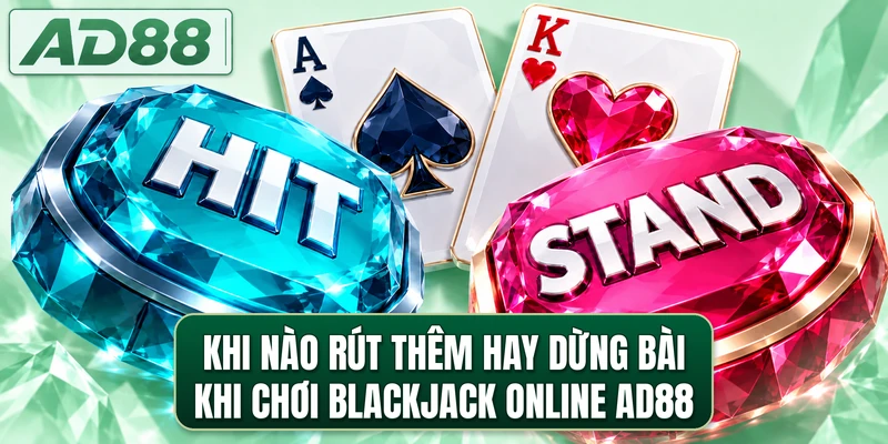 Khi nào rút thêm hay dừng bài khi chơi blackjack online AD88