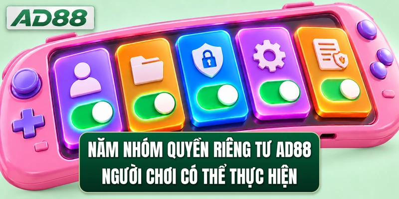 Năm nhóm quyền riêng tư AD88 người chơi có thể thực hiện