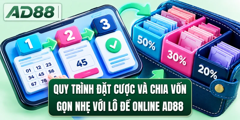 Quy trình đặt cược và chia vốn gọn nhẹ với lô đề online AD88