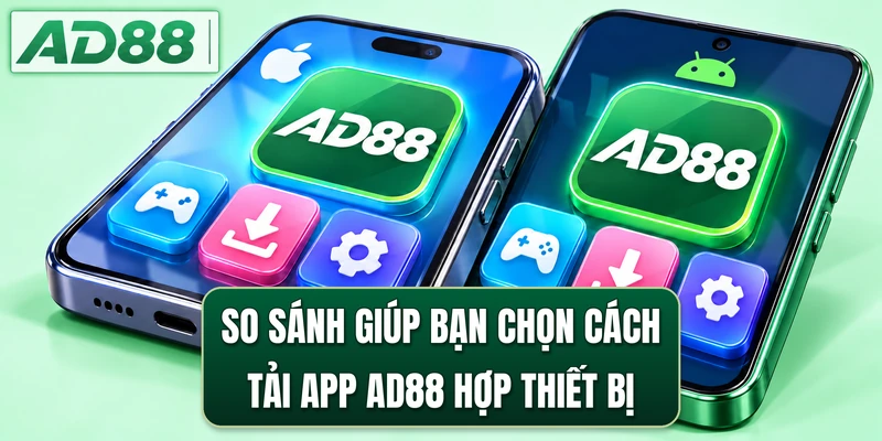 So sánh giúp bạn chọn cách tải app AD88 hợp thiết bị